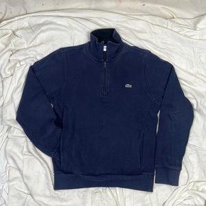 Lacoste Quarter Zip Navy Pullover